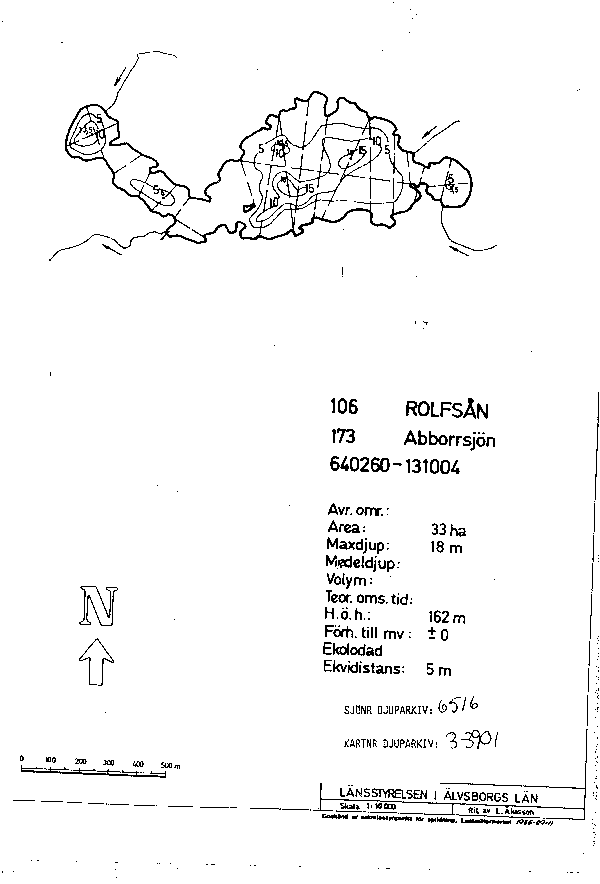 Djupkarta för Abborrsjön