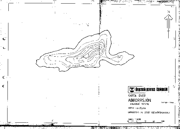 Djupkarta för Abborrsjön i Örnsköldsvik — Abborrsjön — blad 5-0865 (SMHI Vattenwebb)