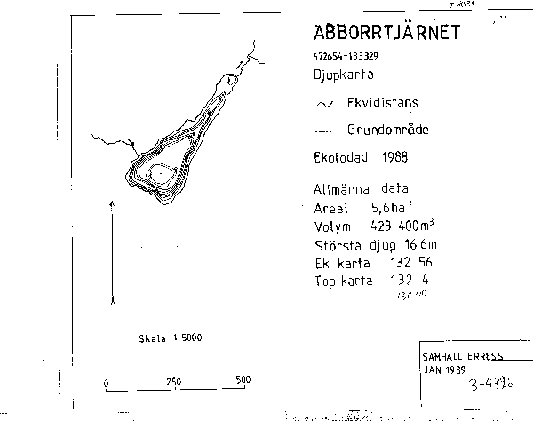 Djupkarta för Abborrtjärnet