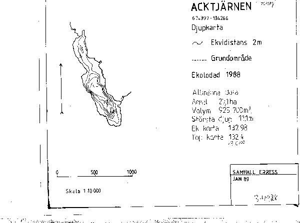 Djupkarta för Acktjärnen