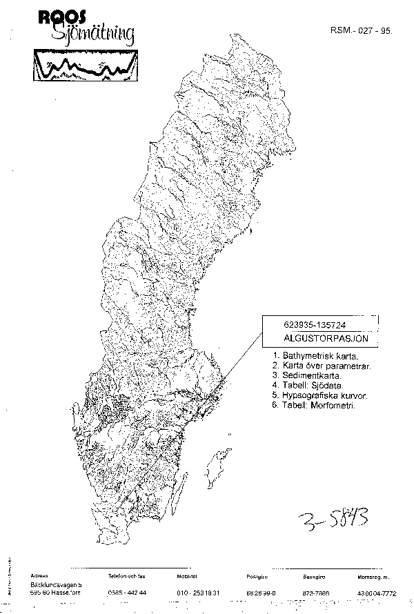 Djupkarta för Algustorpasjön