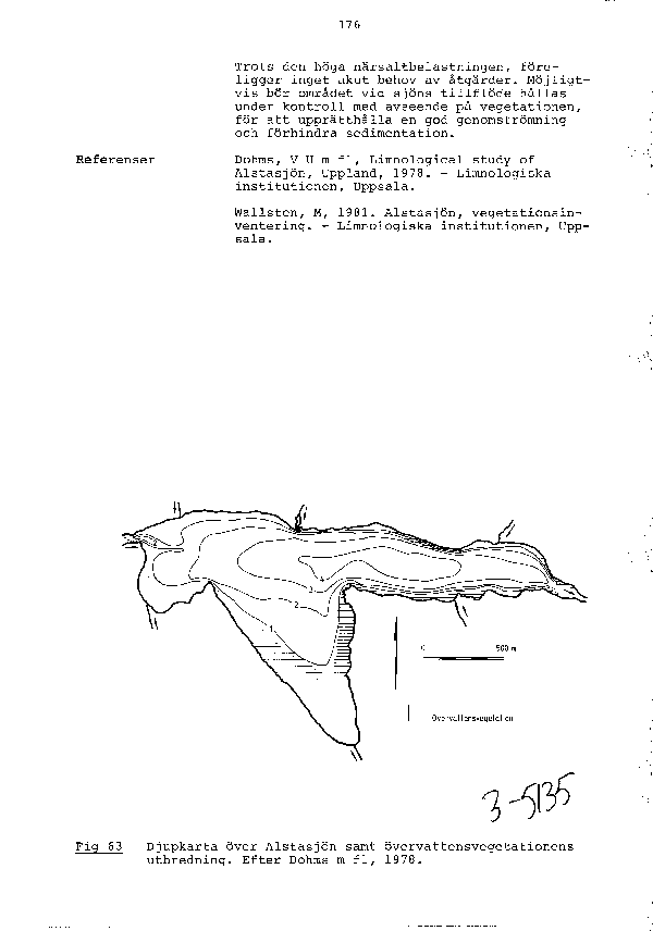 Djupkarta för Alsta Sjö — Alsta Sjö — blad 3-5135 (SMHI Vattenwebb)