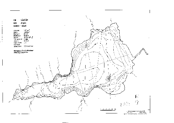 Djupkarta för Aspen — Aspen — blad 2-0569 (SMHI Vattenwebb)