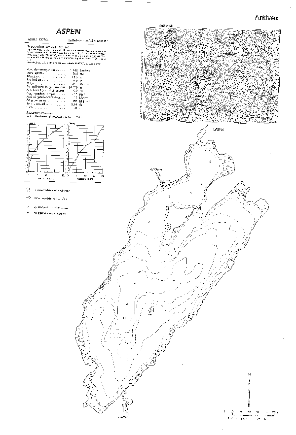 Djupkarta för Aspen i Säffle — Aspen — blad 2-0987 (SMHI Vattenwebb)