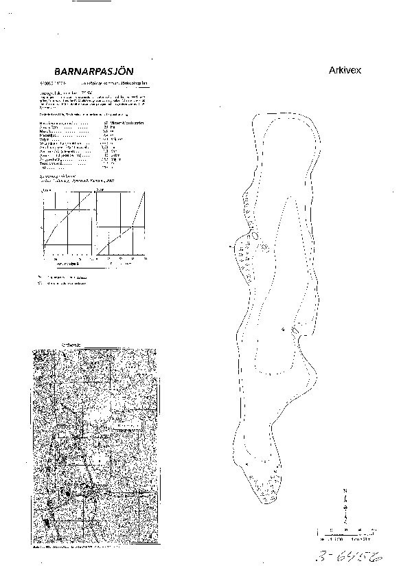 Djupkarta för Barnarpasjön — Barnarpasjön — blad 3-6456 (SMHI Vattenwebb)