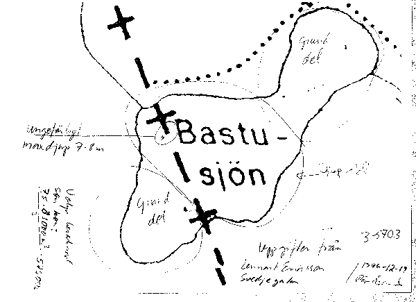 Djupkarta för Bastusjön
