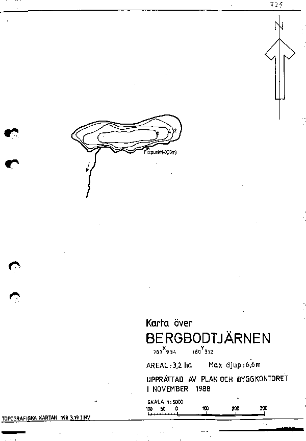 Djupkarta för Bergbodtjärnen — SMHI Vattenwebb