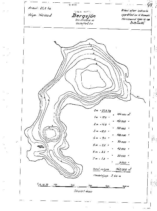 Djupkarta för Bergsjön