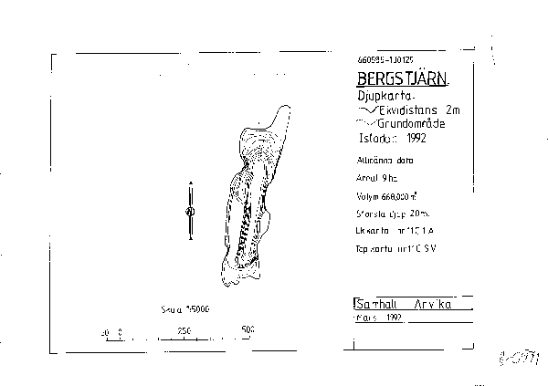 Djupkarta för Bergtjärn
