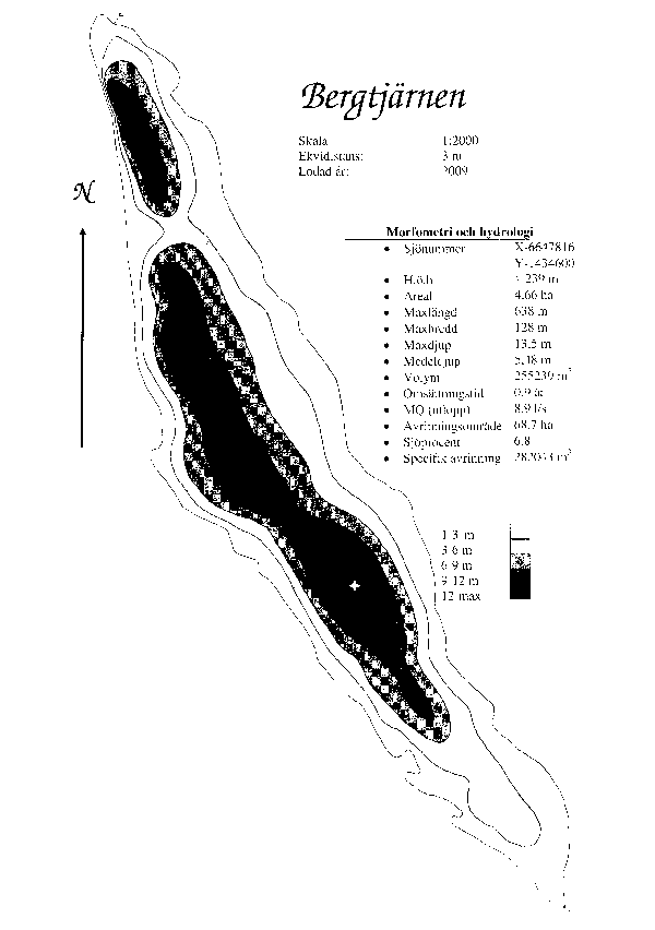 Djupkarta för Bergtjärnen