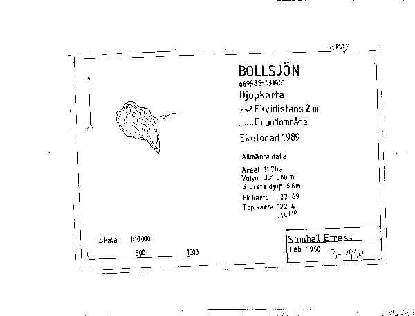 Djupkarta för Bollsjön