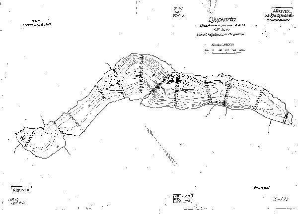 Djupkarta för Borgasjön — Borgasjön — blad 3-0192 (SMHI Vattenwebb)