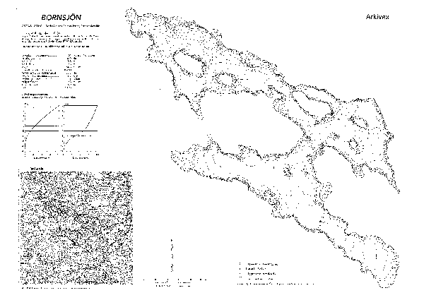 Djupkarta för Bornsjön — Bornsjön — blad 3-6406 (SMHI Vattenwebb)