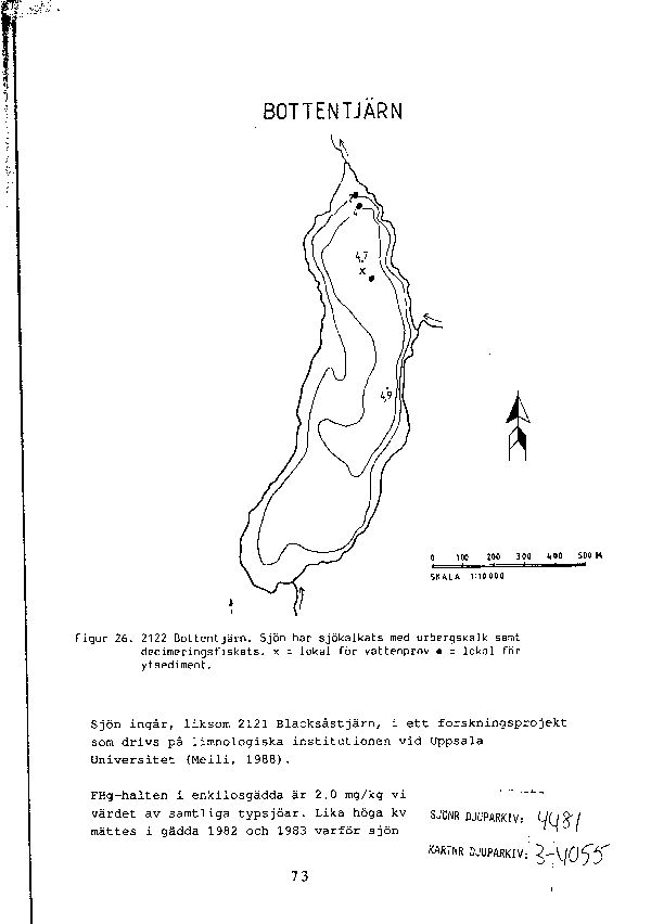 Djupkarta för Bottentjärnen