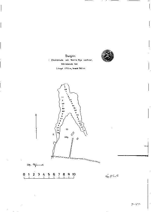 Djupkarta för Bredvisten — Bredvisten — blad 3-1291 (SMHI Vattenwebb)