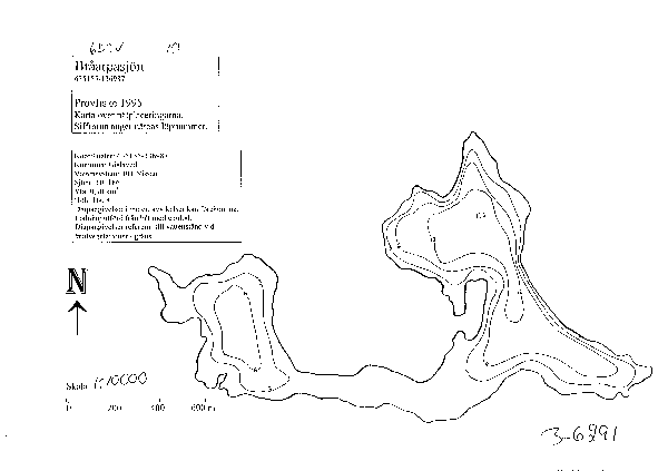 Djupkarta för Bråarpasjön — Bråarpasjön — blad 3-6291 (SMHI Vattenwebb)