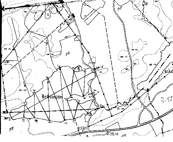 Djupkarta för Bråtasjön i Falkenberg — Bråtasjön — blad 3-5230 (SMHI Vattenwebb)