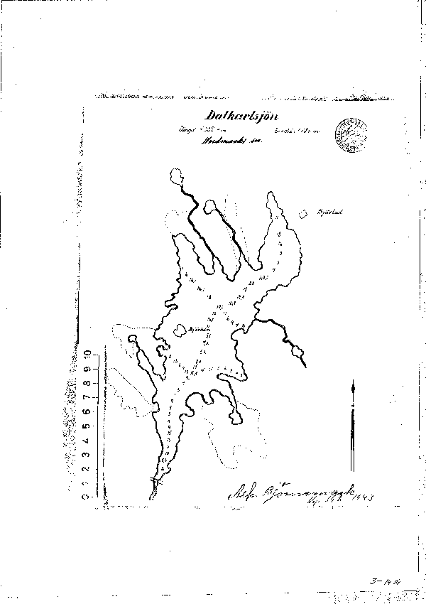 Djupkarta för Dalkarlssjön — SMHI Vattenwebb