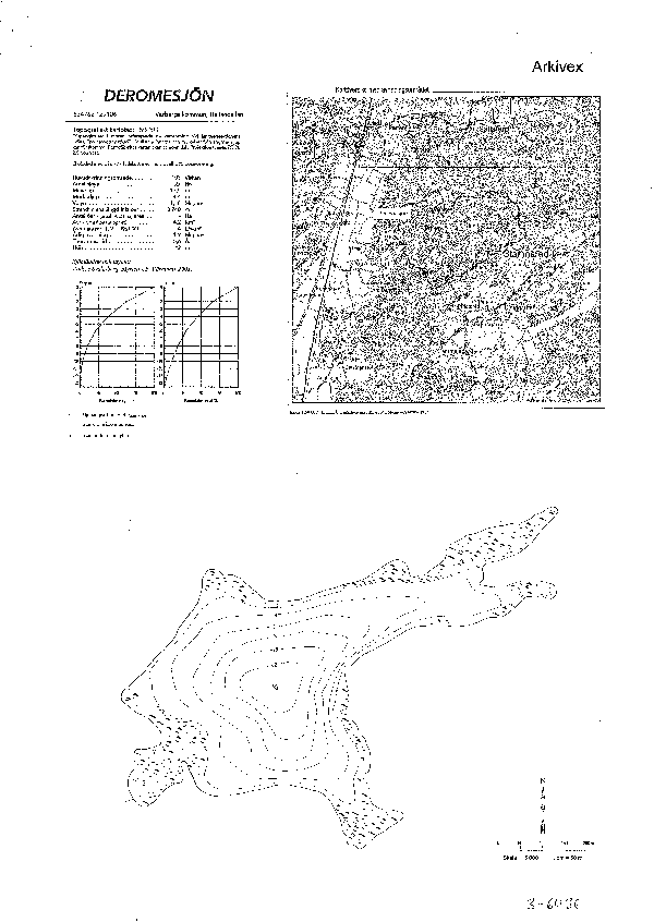 Djupkarta för Deromesjön — Deromesjön — blad 3-6436 (SMHI Vattenwebb)