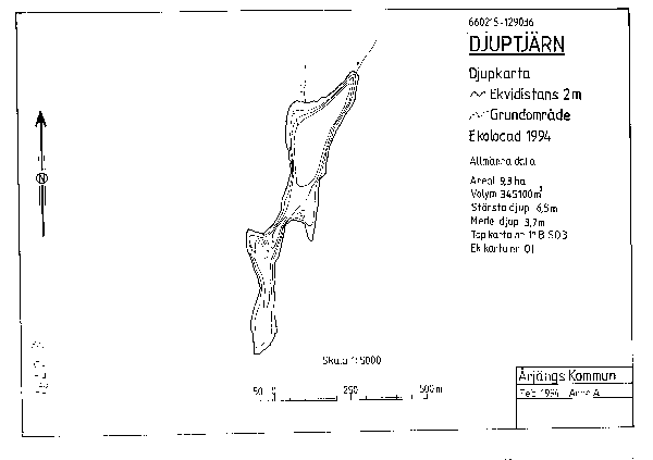 Djupkarta för Djuptjärn i Värmland — SMHI Vattenwebb
