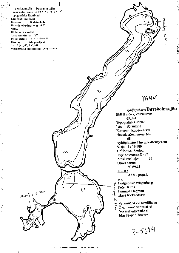 Djupkarta för Duveholmssjön — SMHI Vattenwebb
