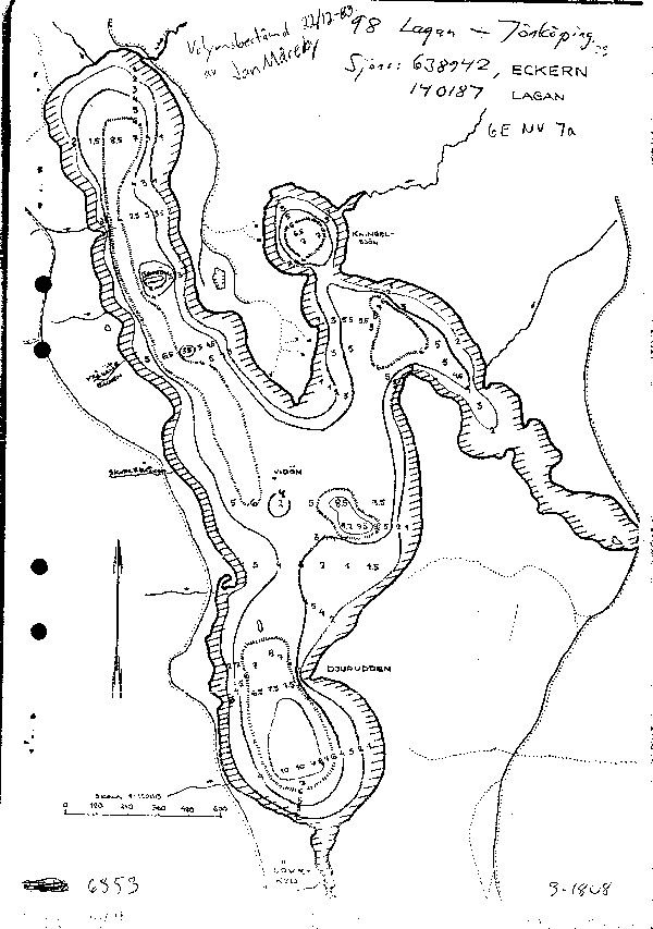 Djupkarta för Eckern — Eckern — blad 3-1808 (SMHI Vattenwebb)