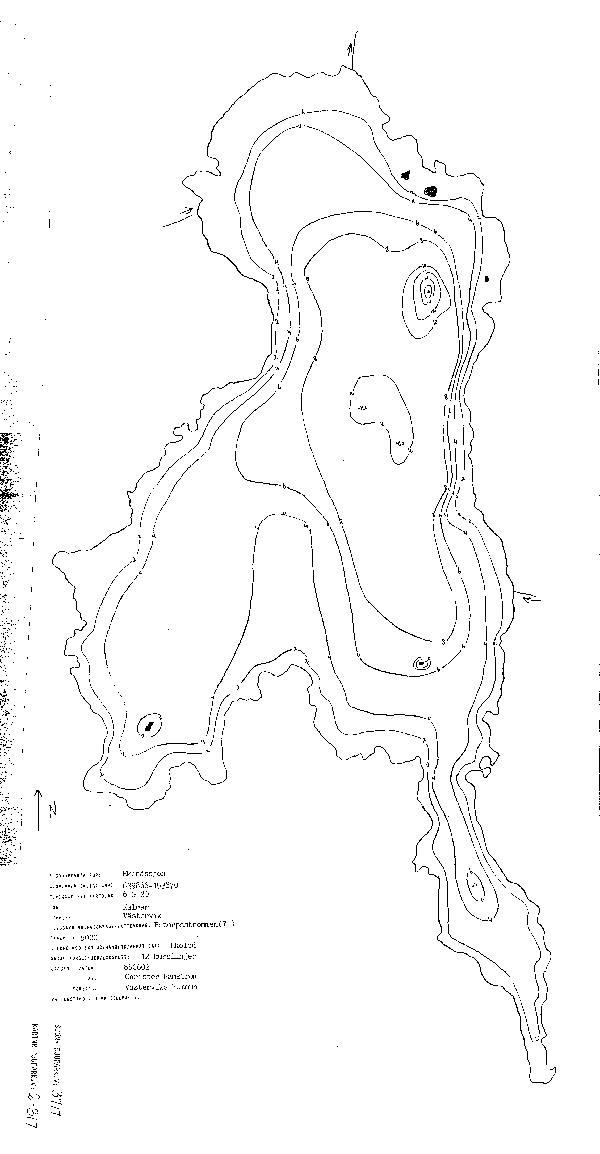 Djupkarta för Ekenässjön i Västervik — Ekenässjön — blad 2-0317 (SMHI Vattenwebb)