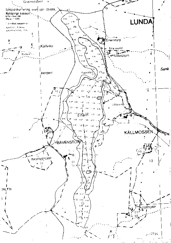 Djupkarta för Enarn — Enarn — blad 3-2986 (SMHI Vattenwebb)