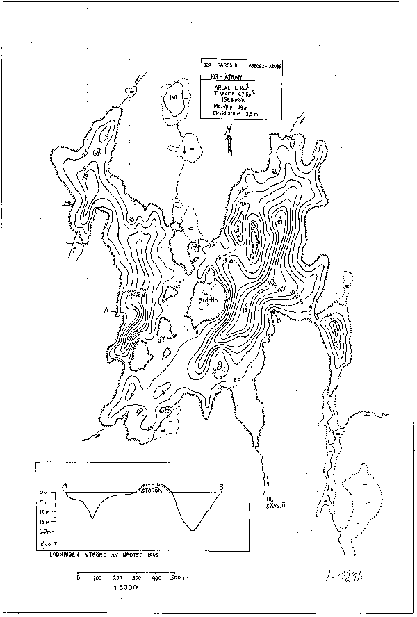 Djupkarta för Farssjö — Farssjö — blad 1-0296 (SMHI Vattenwebb)