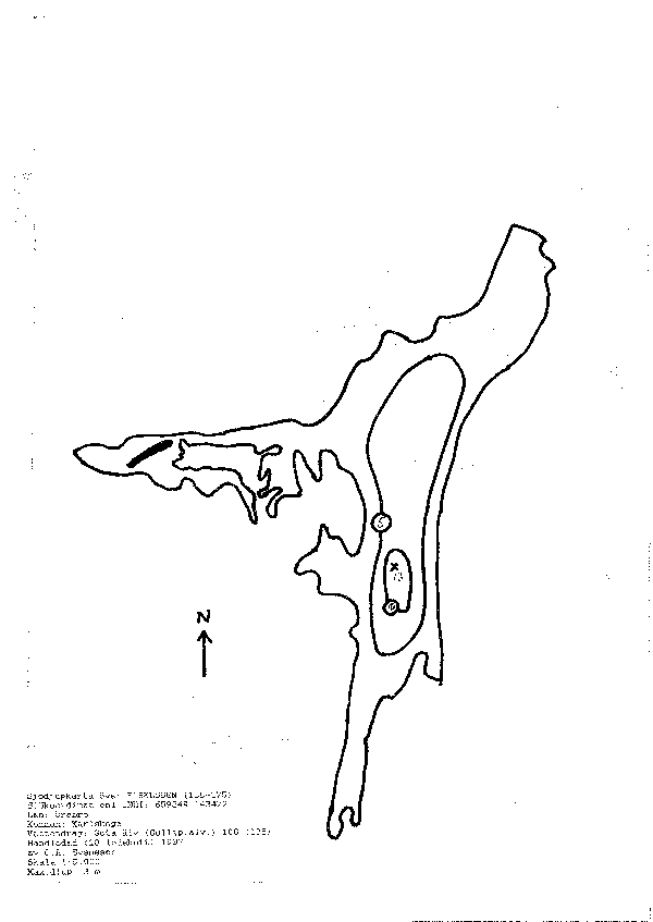 Djupkarta för Fisklösen i Karlskoga — Fisklösen — blad 2-0518 (SMHI Vattenwebb)