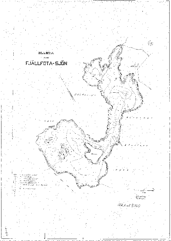 Djupkarta för Fjällfotasjön — Fjällfotasjön — blad 2-0169 (SMHI Vattenwebb)