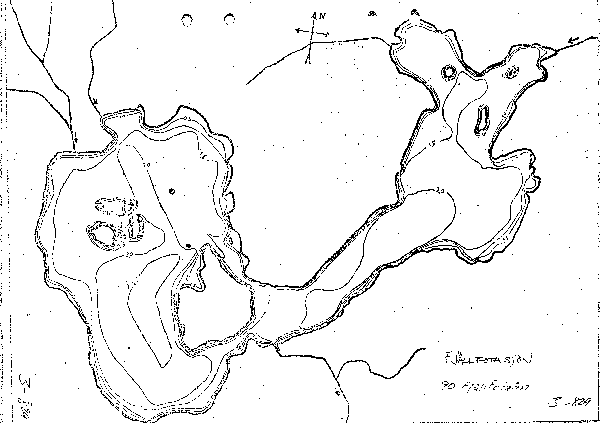 Djupkarta för Fjällfotasjön — Fjällfotasjön — blad 3-0829 (SMHI Vattenwebb)