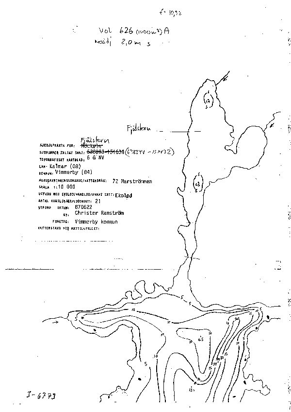 Djupkarta för Fjälstern — SMHI Vattenwebb