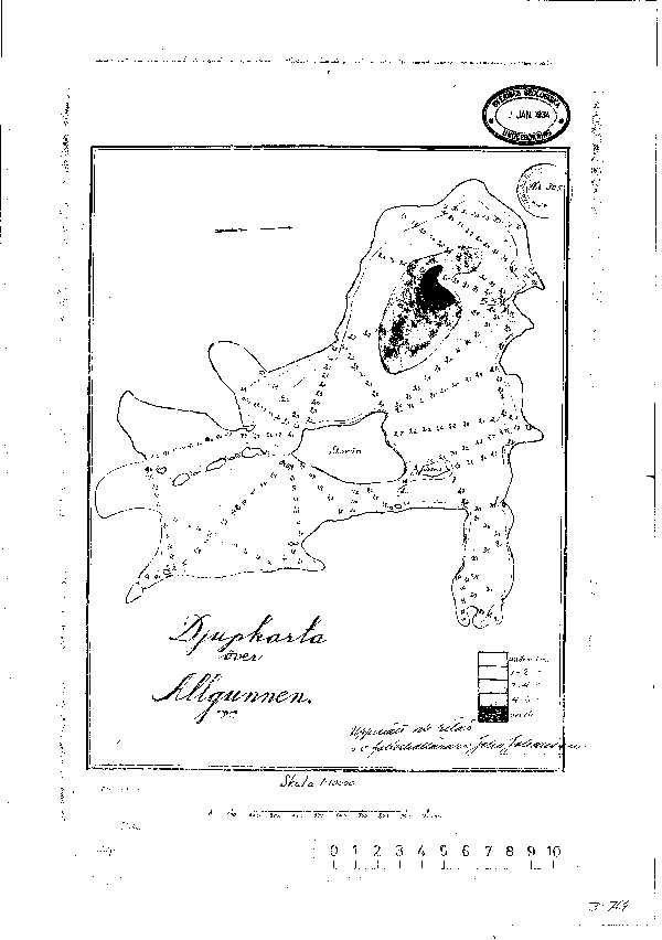 Djupkarta för Flaken — Flaken — blad 3-0764 (SMHI Vattenwebb)