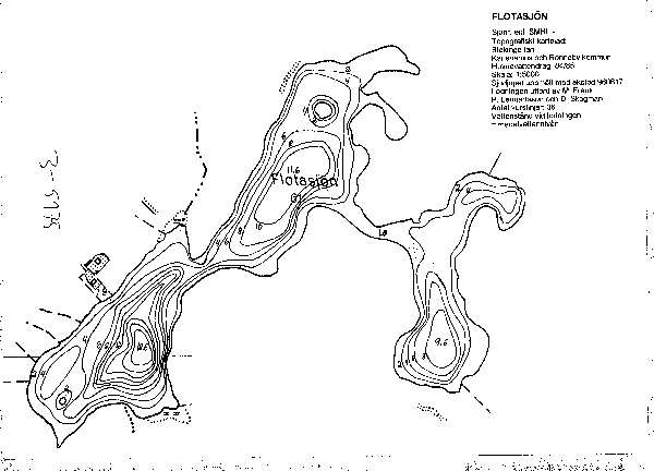 Djupkarta för Flotasjön — Flotasjön — blad 3-5975 (SMHI Vattenwebb)