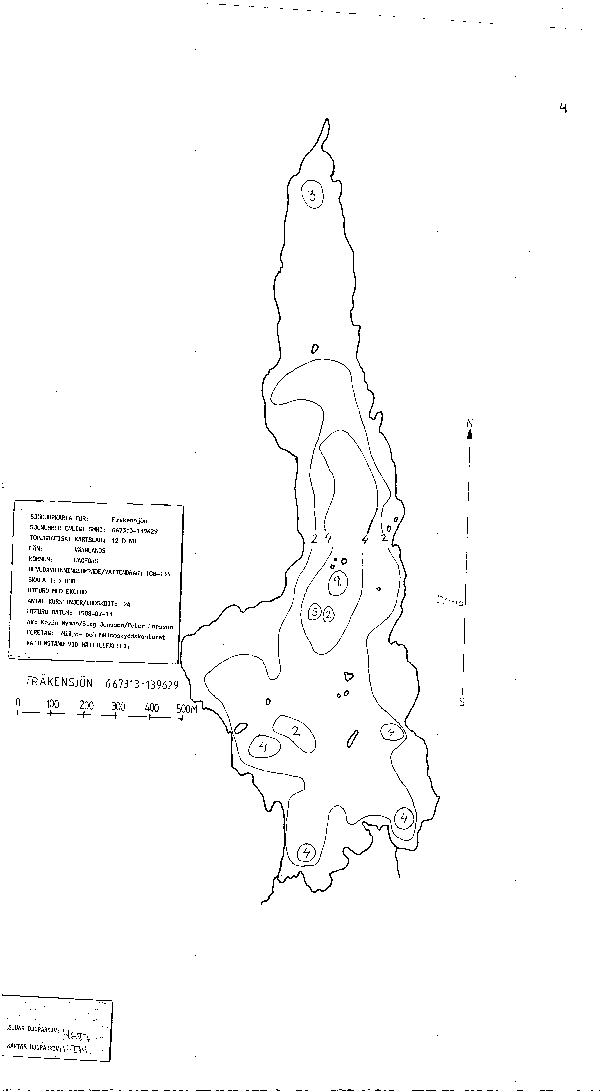 Djupkarta för Fräkensjön