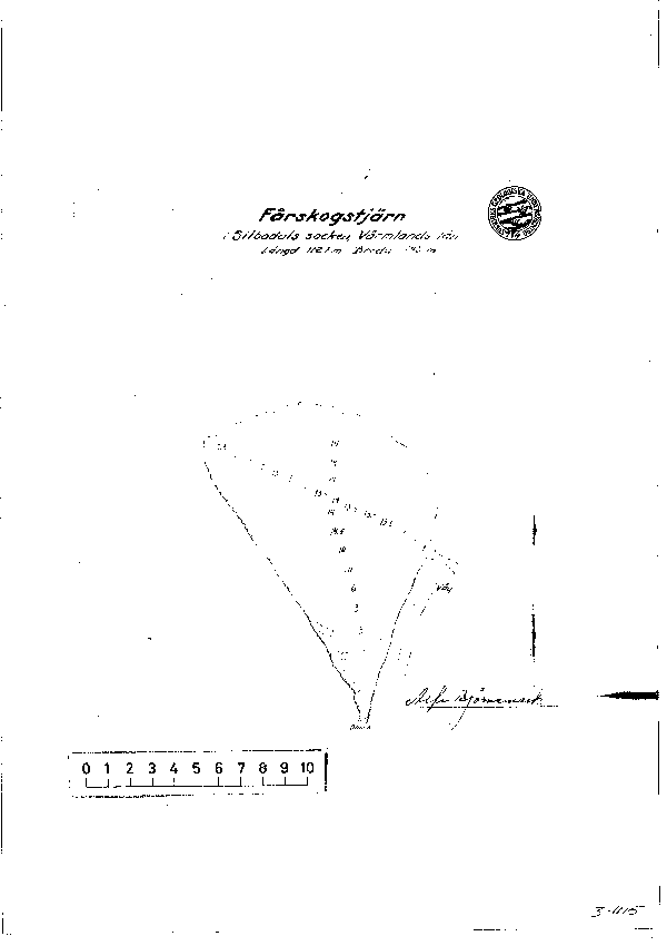 Djupkarta för Furskogtjärnet — Furskogtjärnet — blad 3-1115 (SMHI Vattenwebb)