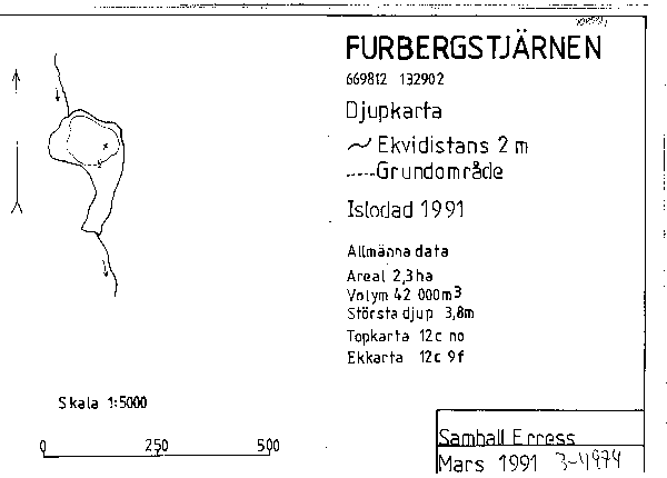 Djupkarta för Furubergstjärnen — SMHI Vattenwebb