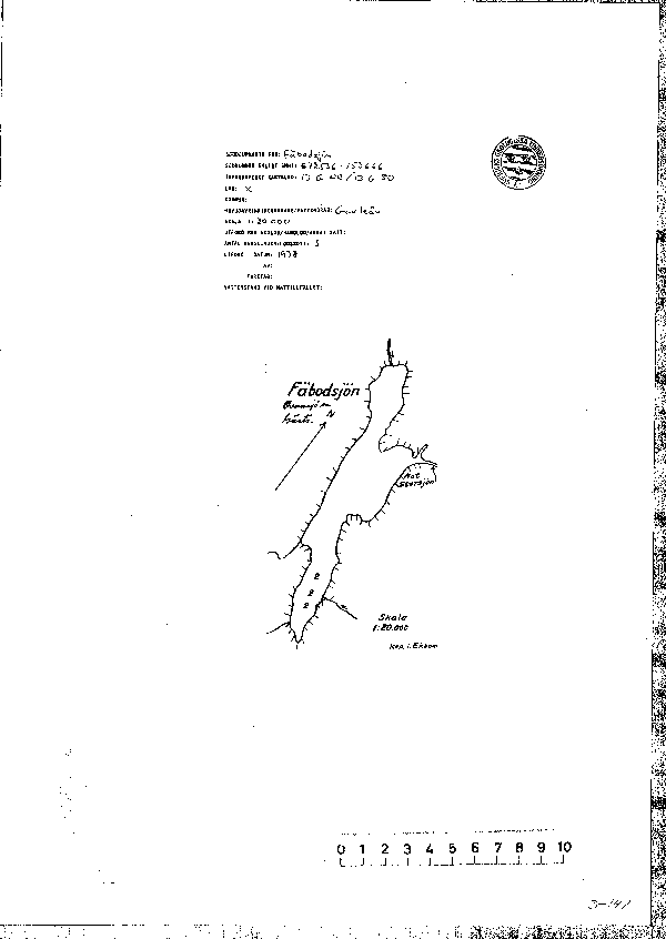 Djupkarta för Fäbodsjön i Sandviken — Fäbodsjön — blad 3-0147 (SMHI Vattenwebb)