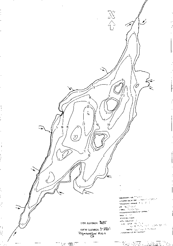 Djupkarta för Fävren — Fävren — blad 3-2261 (SMHI Vattenwebb)