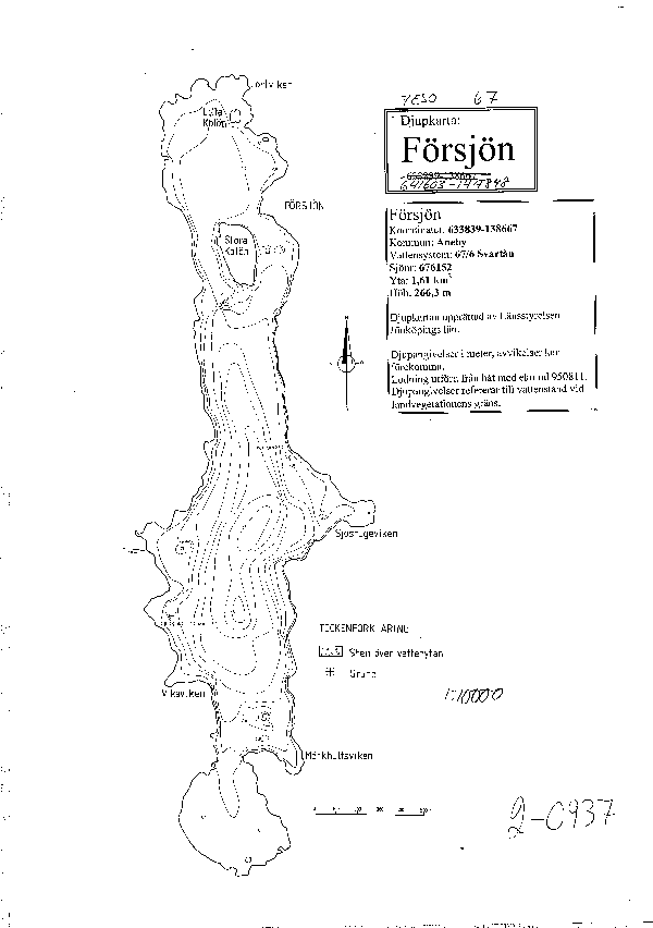 Djupkarta för Försjön