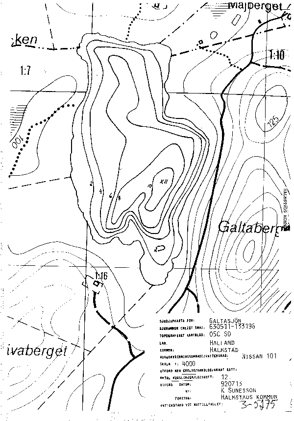 Djupkarta för Galtasjön