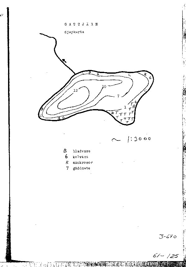 Djupkarta för Gattjärnen — Gattjärn — blad 3-0670 (SMHI Vattenwebb)