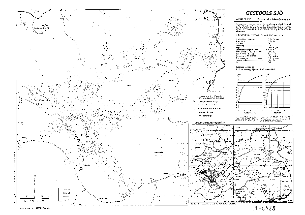 Djupkarta för Gesebols sjö — Gesebols sjö — blad 3-6525 (SMHI Vattenwebb)