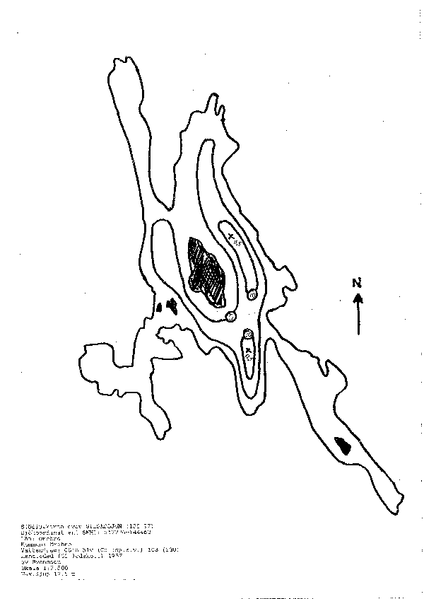 Djupkarta för Gilsåssjön — Gilsåssjön — blad 3-1488 (SMHI Vattenwebb)