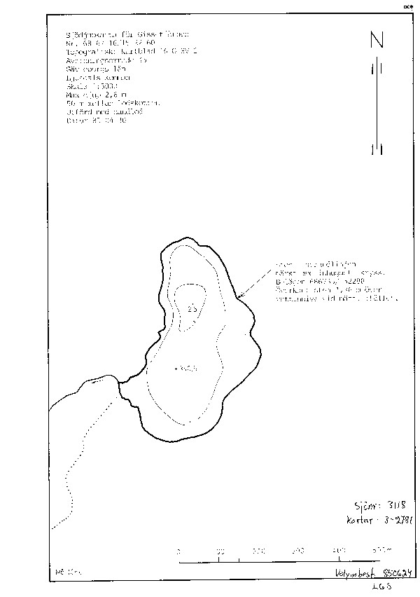 Djupkarta för Gissetjärnen