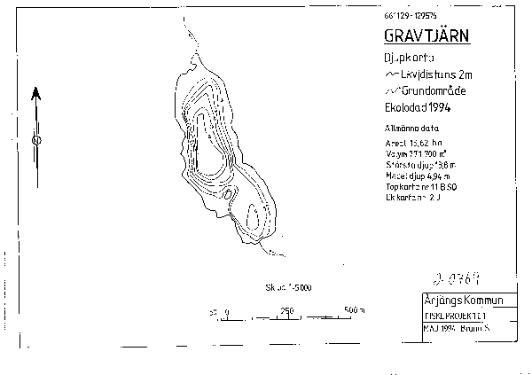 Djupkarta för Gravtjärn