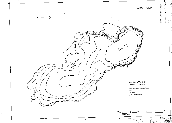 Djupkarta för Grinnerödssjön — Grinnerödssjön — blad 3-3460 (SMHI Vattenwebb)