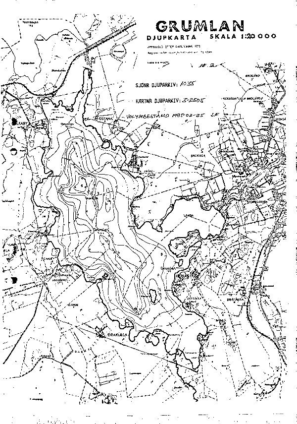 Djupkarta för Grumlan — Grumlan — blad 2-0149 (SMHI Vattenwebb)