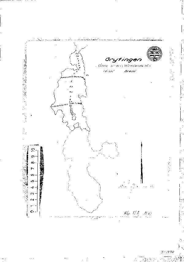 Djupkarta för Grytingen — Grytingen — blad 3-1490 (SMHI Vattenwebb)
